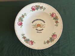 I. vh-s porcelán falitányér Altrohlau ISTENÉRT.KIRÁLYÉRT.HAZÁÉRT! VILÁGHÁBORÚ 1914/15 (P0088)