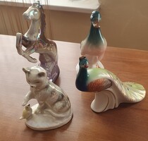 Retro Porcelán dísztárgy 4db-os (60-70évek)