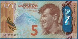 Új-Zéland 5 dollár polymer UNC 2015
