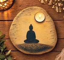Buddha Candle Holder / Gift Item, Candle Holder, Decoration, Meditation