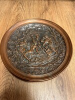 Alt Wien Ritka Johann Maresch  Musterschutz Terrakotta Kerámia Fali Tányér,Tál.27,8cm