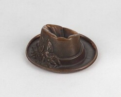 2B621 Régi cserkészkalap alakú bronzírozott hamutál 14 cm