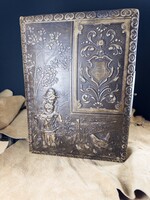 Antik 1900as évek eleji Luxus bőr fénykép album egy arisztokrata családról