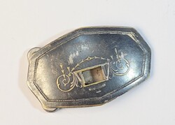 Vintage,  art deco ezüstözött Hickok övcsat (1930-as évek)