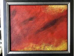 An abstract painting by Béla Tirpák.