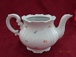 Zsolnay porcelán, kék/sárga virágos teakiöntő, tető nélkül. Vanneki!