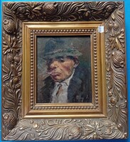 Szász Endre : Cigarette-smoking Hat-wearing Man