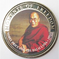 Libéria,10 dollars 2001 PP - A szabadság pillanatai - Dalai Láma - 1989 UNC nikkel