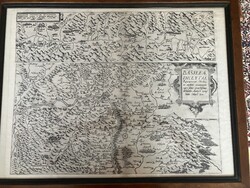 1593-as rézmetszet Gerard de Jode (1509-1593), eredetiségi bizonyítvánnyal, kétoldalas keretezéssel