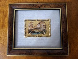 Italian 23 Carat Gold Leaf Chromolithograph Miniatures – 2 pcs, limited edition