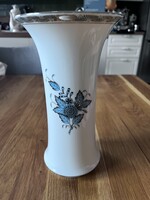 Ritka Herendi Apponyi Türkiz-Platina nagyméretű váza (21 cm) – Hibátlan!