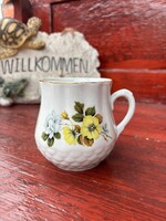 Zsolnay virágos hasas  bögre csésze  findzsa nagymama kincse porcelán lakásdekoráció