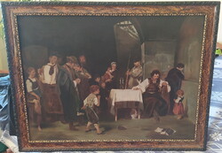 Large Oil Painting After Mihály Munkácsy 104x80cm!!