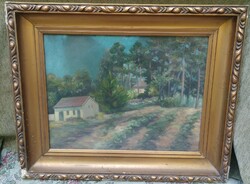 Circa 1930 - József Nagel - Gödreszentmárton Park - Gilded - Oil Painting - Image: 44 x 57 cm