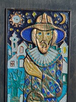 Retro Applied Arts Original Enamel Wall Panel on Copper (40×25 cm)