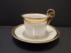 Antik bieder aranyozott porcelán teás csésze aljjal