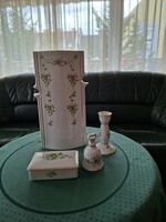 Hollóházi Erika Porcelain Decorative Set – 4 Pieces, Perfect Condition