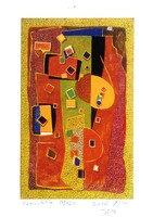 Somogyi György: Red and Black numbered graphic print - charity art auction