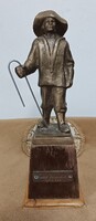 Régi kohász kisplasztika, réz vagy bronz, 1964 jelzéssel