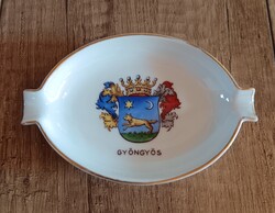 Antique Herendi Gyöngyös crest bowl