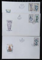 CSf2836-40 /  Csehszlovákia 1985 Prágai Iparművészeti Múzeum – Üvegtárgyak bélyegsor FDC-n