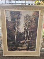 Paál László: Forest Path – beautiful mood, framed painting reproduction