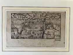 Sebastian Münster: Buda woodcut 16th century 1598