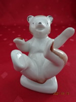 Drasche porcelán figura, kézzel festett maci. Magassága 7 cm. Vanneki!Jókai