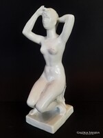 Lőrincz István (1901-1985) Mázas fajansz női akt szobor 1.- Ft-ról!!!