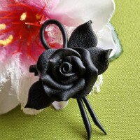 Brooch, Badge BRO414 - Black Rose 48x60mm