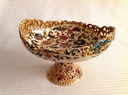 Zsolnay Footed Serving Dish with Persian Decor 1882-1885