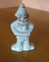 Régi retro porcelán bohóc figura (10,5 cm) Harmonikás 1970-es évekből