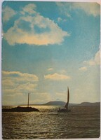 Képeslap, Balaton,üdvözlő, vitorlás (P15)