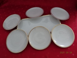 Alföldi porcelán süteményes készlet, hatszemélyes, arany szegélyes. Vanneki!