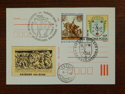 Commemorative postcard 1980. Szikszó 700 years; Horse postal service Bethlen-Thököly princes cancellation