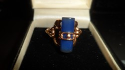 14K arany gyűrű / kalcedon
