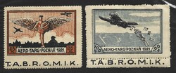 Aero-Targ Poznan 1921 félhivatalos légiposta lengyel bélyeg KÜLÖNLEGESSÉG 2