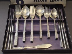 Retro cutlery set for 6 persons, 43 pcs, stainless steel