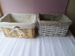 Woven Baskets with Textile Lining 2 pcs. 16 x 22.5 cm
