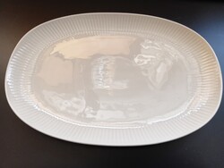 Krémfehér, bordás , Thomas (Rosenthal ) porcelán ovális tálaló tál , 50-es évek