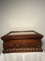 Antique, richly decorated large box, jewelry box, Sándor Orbán