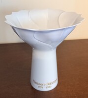Ritka Meissen porcelán stúdióváza – Ludwig Zepner „Virágkehely”, egyedi Böhönye felirattal (1985)