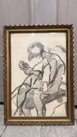 Börzsönyi Kollarits Ferenc grafika - Leányommal