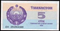 Uzbekistan 5 som UNC 1992