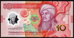 Turkmenistan 10 manat polymer UNC 2025