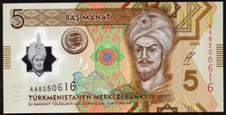 Turkmenistan 5 manat polymer UNC 2025