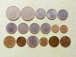 Yugoslavia 17 pcs Various Coins 10 20 Dinar 1955-1992