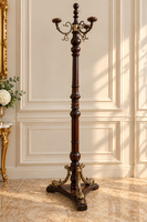 Wood/Brass Standing Coat Hook