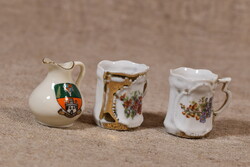 3 db porcelán miniatűr kancsó tejkiöntő vintage Európa 1950–1970-es évek