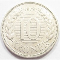 Denmark, 10 Kroner 1979 EF+ Nickel